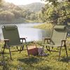 2er-Set Campingstuhl HWC-Q44, Gartenstuhl Balkonstuhl Freizeitstuhl, klappbar verstellbar Outdoor Metall Stoff ~ grün Bild 1
