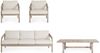 4er Garten-Set Aremilak - Aluminium Timber Natur, Olefin Naturbeige, Big Bild 3