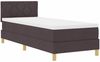 vidaXL LED Boxspringbett mit Kopfteil Dunkelbraun 80 x 200 cm Stoff 3342474 Bild 2