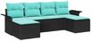 vidaXL Garten-Sofa-Set mit Kissen 6 pcs Schwarz Poly Rattan 3354145 Bild 2