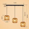 ZMH Pendelleuchte E27 3 Flammige Vintage Hängelampe Boho Papiergarn Deckenlamp, ohne Leuchtmittel Bild 4