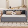 Polsterbett 90*200, Ausziehbares Schlafsofa, Multifunktionsbett mit Lattenrost, Jugendbetten Kinderbetten Gästebetten, Samtstoff Grau Bild 2