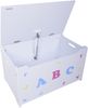 Kinder-Truhenbank ABC mit Stauraum - Holz Weiß 53x35,5x60cm | Spielzeugtruhe mit Sitzbank Holztruhe Kinderzimmer Spielzeugkiste Bild 3