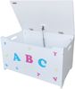 Kinder-Truhenbank ABC mit Stauraum - Holz Weiß 53x35,5x60cm | Spielzeugtruhe mit Sitzbank Holztruhe Kinderzimmer Spielzeugkiste Bild 4