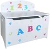 Kinder-Truhenbank ABC mit Stauraum - Holz Weiß 53x35,5x60cm | Spielzeugtruhe mit Sitzbank Holztruhe Kinderzimmer Spielzeugkiste Bild 5