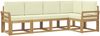 vidaXL Outdoor-Sofagarnitur mit Kissen 5 pcs Weiß und Creme 3387629 Bild 2
