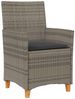 vidaXL Gartenstühle mit Kissen 2 Stk. Grau Poly Rattan Massivholz 368718 Bild 4