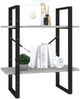 vidaXL Bücherregal 2 Fächer Betongrau 60x30x70 cm Holzwerkstoff 806431 Bild 4