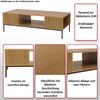 TV-Rack HWC-O39, TV-Board Fernsehtisch Lowboard TV-Schrank Ablage, Melamin MDF 39x120x60cm ~ natur Bild 2