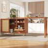 Erweiterbarer Drehbarer Sideboard Schrank Rattan Bartisch Wohnzimmer Küche Aufbewahrung Bild 2