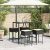 vidaXL 5-tlg. Gartenbar-Set mit Kissen Schwarz Poly Rattan 3261466 Bild 3
