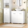 Homfa Waschbeckenunterschrank Unterschrank Badezimmerschrank mit 2 Türen, weiß, 60x31x60cm Bild 3