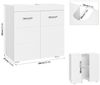 Homfa Waschbeckenunterschrank Unterschrank Badezimmerschrank mit 2 Türen, weiß, 60x31x60cm Bild 2