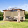 Gartenpavillon 3x4 m Holzoptik, ca 8 mm Polycarboat-Dach, 4 Seitenteile in champagner Bild 2