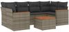 vidaXL 7-tlg. Garten-Sofagarnitur mit Kissen Grau Poly Rattan 3258203 Bild 2