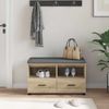 vidaXL Flurbank mit Kissen mit Schubladen Sonoma-Eiche 80 x 38 x 46 cm 891458 Bild 4
