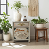 Nachttisch Vintage Weiß Orange verziert Kommode Kästchen chinesisch asiatisch Kolonial-Stil Antik-Stil Lowboard orientalisch Fernost shabby-chic Landhaus Bild 4
