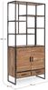Bücherregal Reminia aus Akazienholz, skandinavischer Stil mit Türen, natur, 90x40x200 cm Bild 4