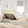 vidaXL LED-Speicherbett mit Matratze Creme 180 x 200 cm Stoff 3372837 Bild 4
