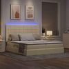 vidaXL LED-Speicherbett mit Matratze Creme 180 x 200 cm Stoff 3372837 Bild 5