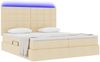 vidaXL LED-Speicherbett mit Matratze Creme 180 x 200 cm Stoff 3372837 Bild 3