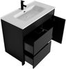Badezimmer Badmöbel-Set Salzburg 80cm Schwarz Holz - Unterschrank Schrank Waschbecken Waschtisch Bild 2