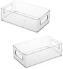 BAYLI Pizzaschneider 2er Set - Kühlschrank Organizer Stapelbar, Aufbewahrungsbox für die Bild 2