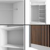 ALTDECOR Schiebetürenschrank VILANv2 (Kleiderschrank Garderobenschrank mit viel Stauraum Moderner Schrank) Vielseitiger Schwebetürenschrank Lamellen LED Beleuchtung Bild 4