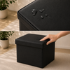 belviona Sitzhocker mit Stauraum, faltbare Aufbewahrungsbox mit gepolsterter Sitzfläche, belastbar bis 300 kg, 38 x 38 x 38 cm, schwarz Bild 4