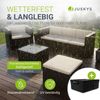 Juskys Polyrattan Lounge Punta Cana L schwarz inkl. Abdeckung – Gartenlounge für 4-5 Personen – Sitzgruppe mit Sessel, Sofa, Tisch & Hocker - Sitzbezüge Dunkelgrau Bild 2