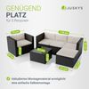 Juskys Polyrattan Lounge Punta Cana L schwarz inkl. Abdeckung – Gartenlounge für 4-5 Personen – Sitzgruppe mit Sessel, Sofa, Tisch & Hocker - Sitzbezüge Dunkelgrau Bild 4