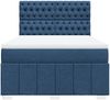 vidaXL Boxspringbett mit Matratze Blau 140x200 cm Stoff 3291704 Bild 4