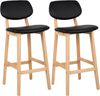 Barstuhl 2er-Set, gepolsterte aus Kunstleder schwarz Bild 2
