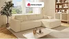 Vente-unique - AMELIA Sofa StoffSamt Beige - B 165 cm x H 80 cm x L 320 cm Bild 2