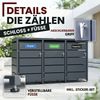 Albatros Mülltonnenbox 3er Tonne | bis 240 Liter | Anthrazitgrau RAL 7016 | verzinkter Stahl | Premium Dämpfer| Aufkleber-Set | wetterfest| verstellbare Füße| Türgriff mit Schloss | Gartenbox | entwickelt in Deutschland Bild 3