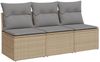vidaXL Gartensofa mit Kissen 3-Sitzer Beige Poly Rattan 366104 Bild 2