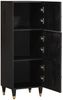 vidaXL Highboard mit Regal Schwarz 40 x 33 x 110 cm Massivholz Mango 4018837 Bild 2