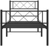 vidaXL Bettgestell mit Kopf- und Fußteil Metall Schwarz 90x200 cm 372288 Bild 4