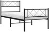 vidaXL Bettgestell mit Kopf- und Fußteil Metall Schwarz 90x200 cm 372288 Bild 3