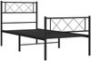 vidaXL Bettgestell mit Kopf- und Fußteil Metall Schwarz 90x200 cm 372288 Bild 5