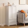 Bealife Sideboard hoher Küchenschrank mit 2 Schubladen und 2 Türen, Vorratschrank, Weiß Bild 3