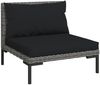 vidaXL 6-tlg. Garten-Lounge-Set mit Kissen Poly Rattan Dunkelgrau 3099926 Bild 3