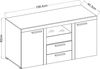 AX LIVING Schubladenschrank Kommode Spacoro 2F2S Modern Eiche Lefkas Bild 3