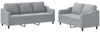 vidaXL 2-tlg. Sofagarnitur mit Kissen Hellgrau Stoff 3201834 Bild 2