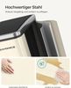 Songmics Mülleimer mit Deckel mit langsamem Verschluss, Inneneimern & Griffen, Sandbeige-Tintenschwarz, 2 Fächer, 2x15 Liter Bild 2