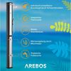 Arebos Solardusche 60 L Solar-Gartendusche mit Handbrause, Thermometer & Fußdusche (Komplett-Set, Silber/schwarz), inkl. Abdeckhaube Bild 3