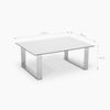 janEven Couchtisch LeedLine Weiß Rechteckig Edelstahl-Kufen 80x115 Bild 2