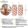 Levandeo® Glas, 2er Set Trinkglas 500ml Erdbeere Glas-Strohhalm Bambusdeckel Bild 3