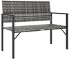 vidaXL Gartenbank 2-Sitzer Grau Poly Rattan 364122 Bild 2