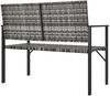 vidaXL Gartenbank 2-Sitzer Grau Poly Rattan 364122 Bild 5